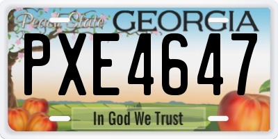 GA license plate PXE4647