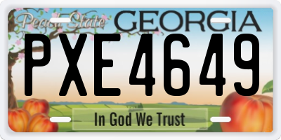 GA license plate PXE4649