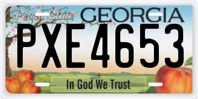 GA license plate PXE4653