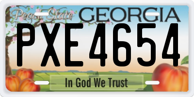 GA license plate PXE4654