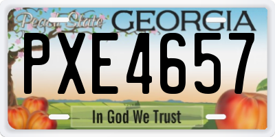 GA license plate PXE4657