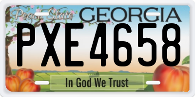 GA license plate PXE4658
