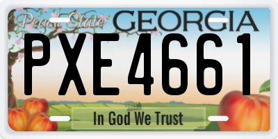 GA license plate PXE4661