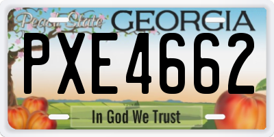 GA license plate PXE4662