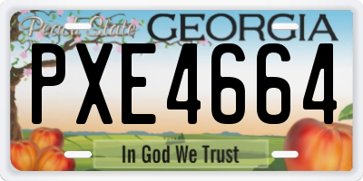 GA license plate PXE4664