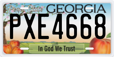 GA license plate PXE4668