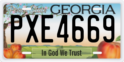 GA license plate PXE4669