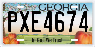 GA license plate PXE4674