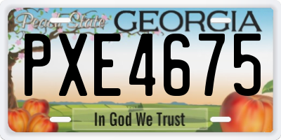 GA license plate PXE4675