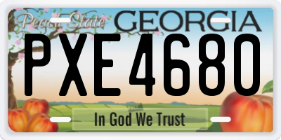 GA license plate PXE4680
