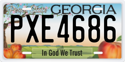 GA license plate PXE4686