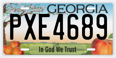 GA license plate PXE4689