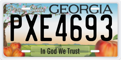 GA license plate PXE4693