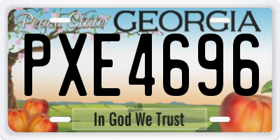 GA license plate PXE4696