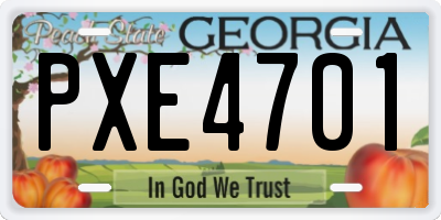 GA license plate PXE4701