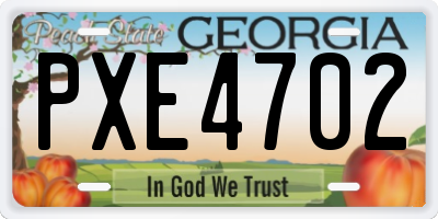 GA license plate PXE4702