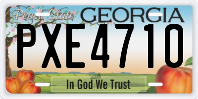GA license plate PXE4710