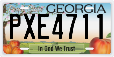 GA license plate PXE4711