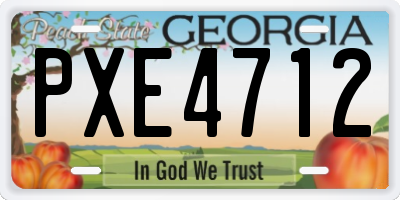 GA license plate PXE4712