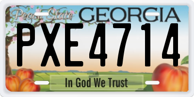 GA license plate PXE4714