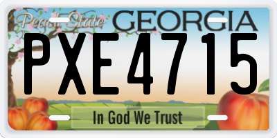 GA license plate PXE4715