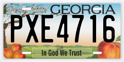 GA license plate PXE4716