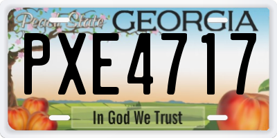 GA license plate PXE4717