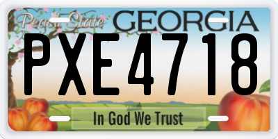 GA license plate PXE4718