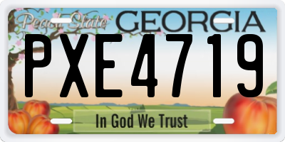 GA license plate PXE4719