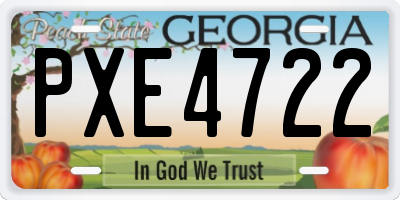 GA license plate PXE4722