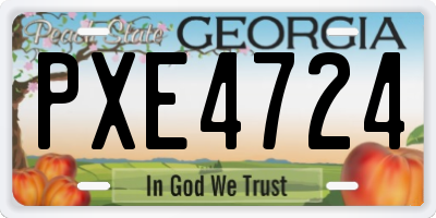 GA license plate PXE4724