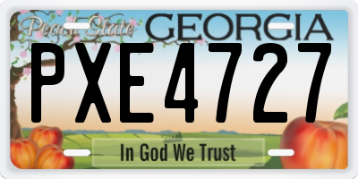 GA license plate PXE4727