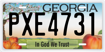 GA license plate PXE4731