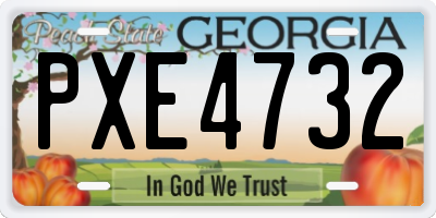 GA license plate PXE4732