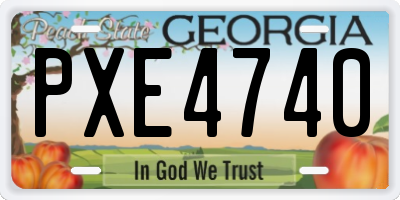 GA license plate PXE4740