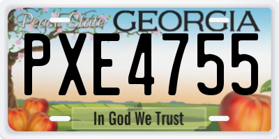GA license plate PXE4755