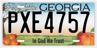 GA license plate PXE4757