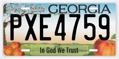 GA license plate PXE4759