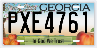 GA license plate PXE4761