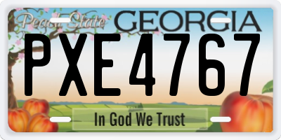 GA license plate PXE4767