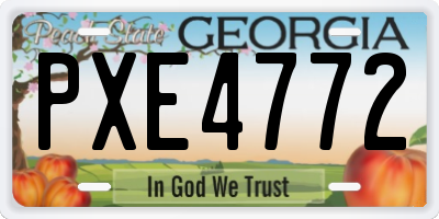 GA license plate PXE4772