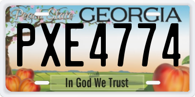 GA license plate PXE4774
