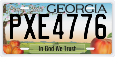 GA license plate PXE4776