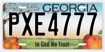 GA license plate PXE4777