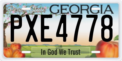 GA license plate PXE4778