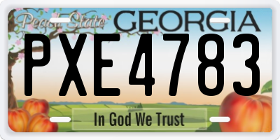 GA license plate PXE4783