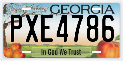GA license plate PXE4786