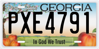 GA license plate PXE4791