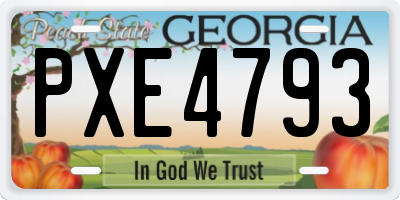 GA license plate PXE4793