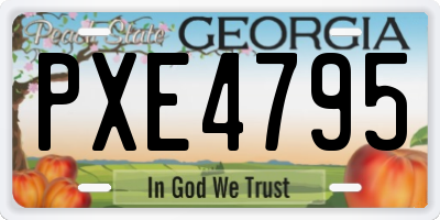 GA license plate PXE4795